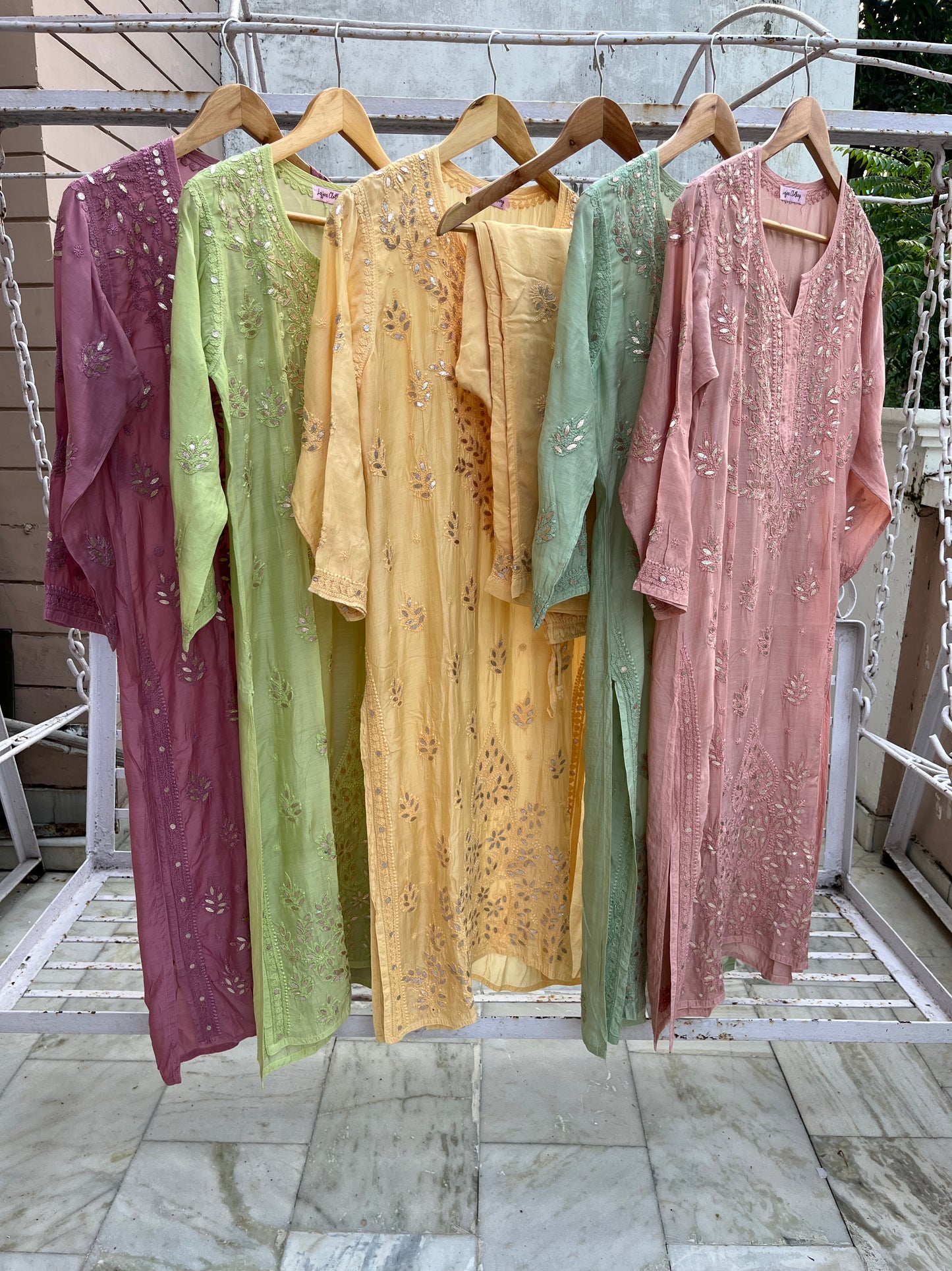 Lacto Pink Gottapatti Chikankari Kurta Pant Set