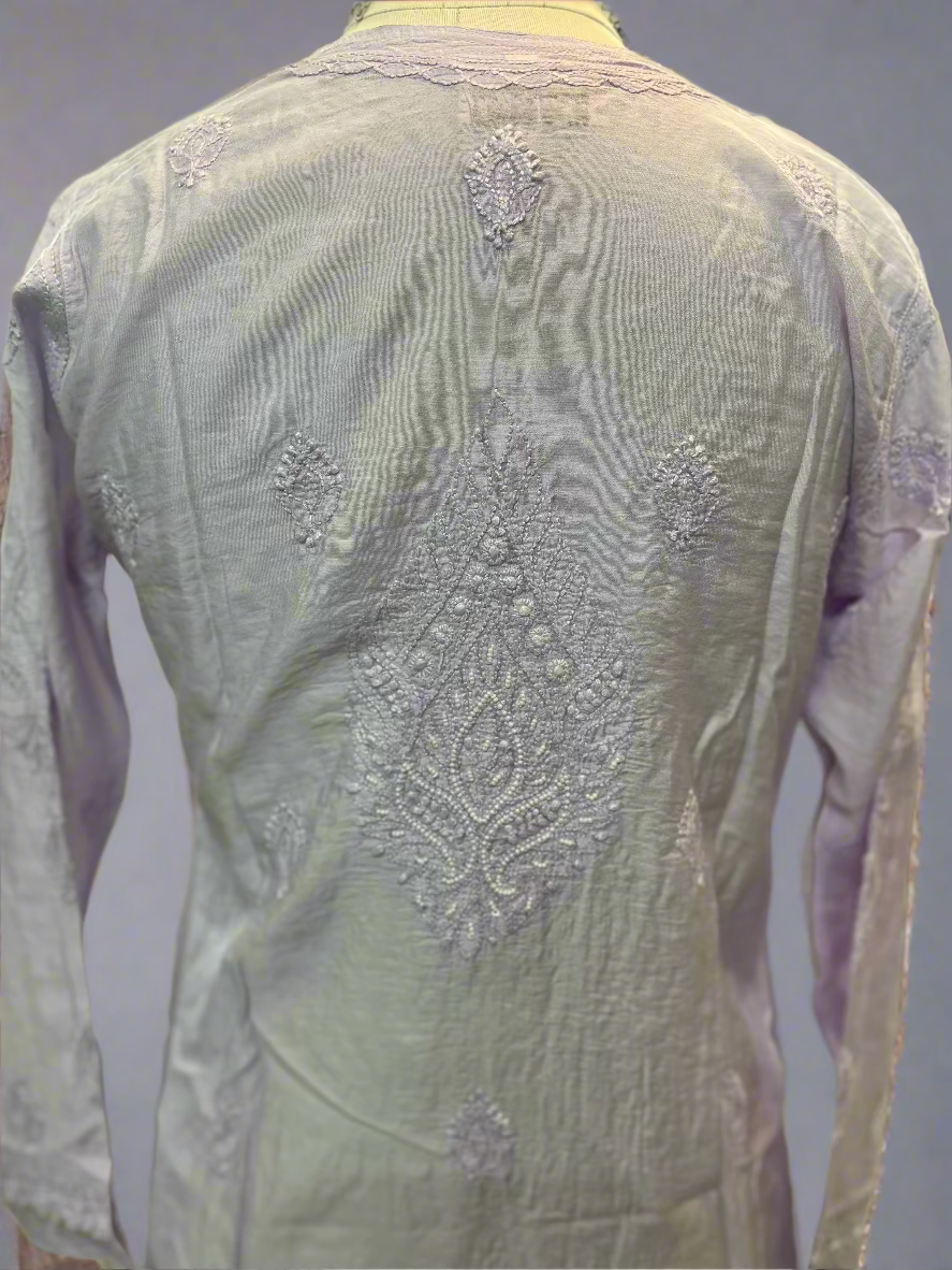 Lavender Muslin Chikankari Gharara