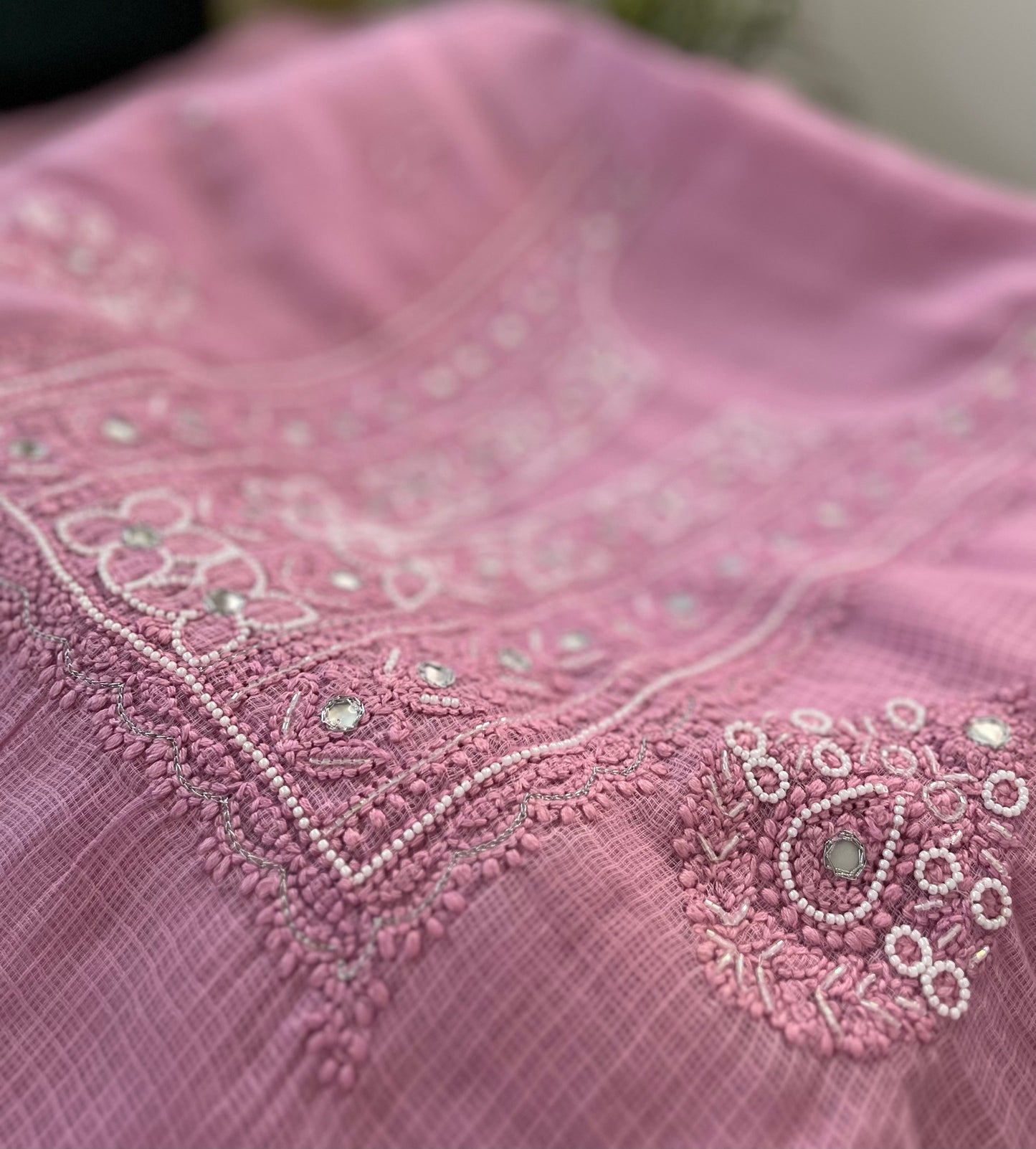 Mauve Kota Doriya Chikankari Suit Set