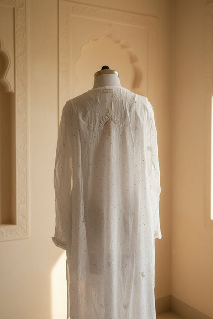 Semi-Stitched Georgette Chikankari Kurta
