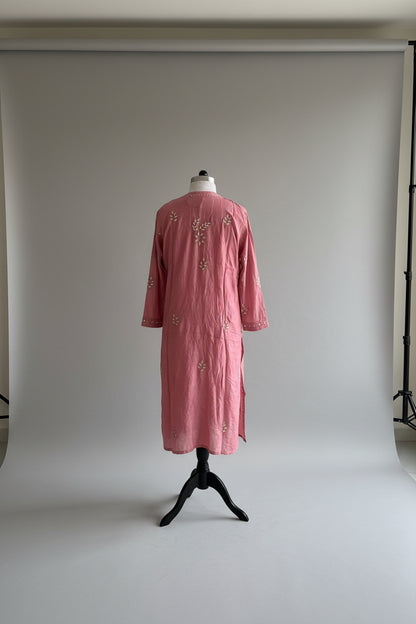 Onion Pink Gottapatti Chikankari Kurta Pant Set