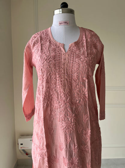 Powder Pink Chikankari Chanderi Kurta Pant